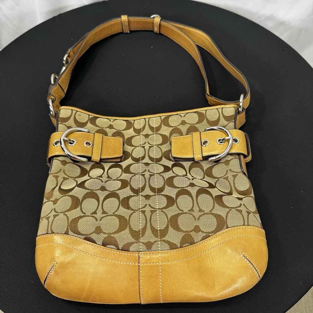 Y2K COACH Purse Monogram Brown & Beige‎ 2000's Vintage Shoulder Bag